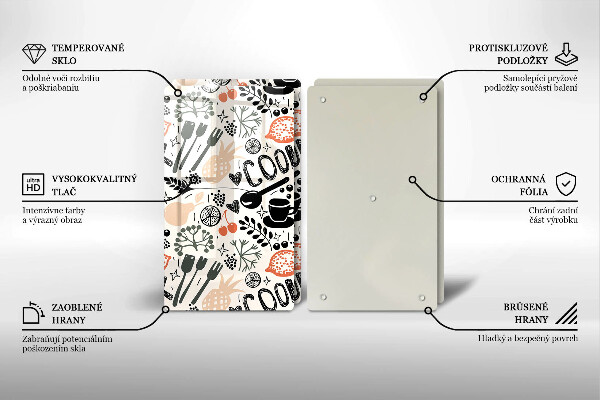 Zaščitna plošča za štedilnik Motiv risane kuhinje