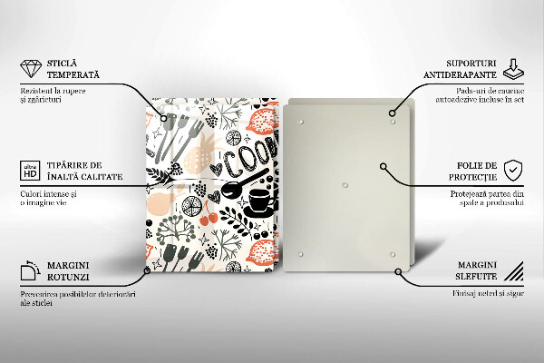 Zaščitna plošča za štedilnik Motiv risane kuhinje