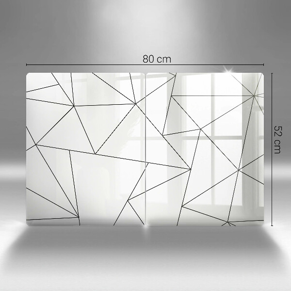 Zaščitna plošča za štedilnik Beli trikotniki