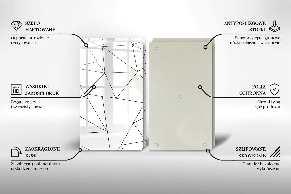 Zaščitna plošča za štedilnik Beli trikotniki