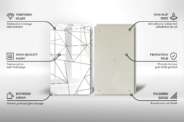 Zaščitna plošča za štedilnik Beli trikotniki
