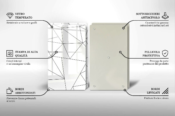 Zaščitna plošča za štedilnik Beli trikotniki