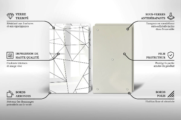 Zaščitna plošča za štedilnik Beli trikotniki