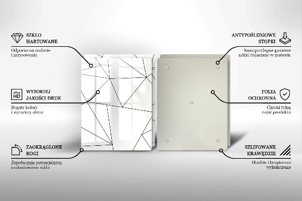 Zaščitna plošča za štedilnik Beli trikotniki