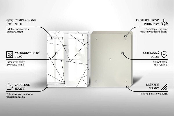 Zaščitna plošča za štedilnik Beli trikotniki