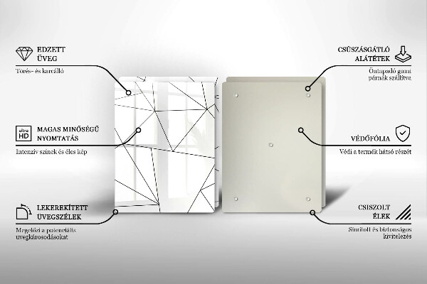 Zaščitna plošča za štedilnik Beli trikotniki