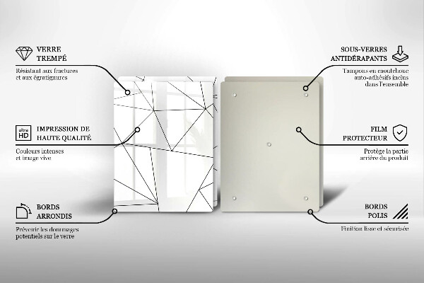 Zaščitna plošča za štedilnik Beli trikotniki