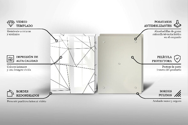 Zaščitna plošča za štedilnik Beli trikotniki