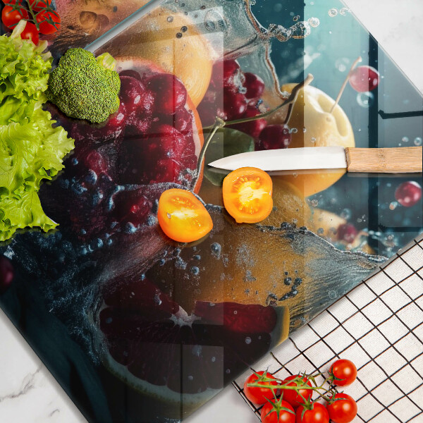 Zaščitna plošča za štedilnik Sadje v vodi