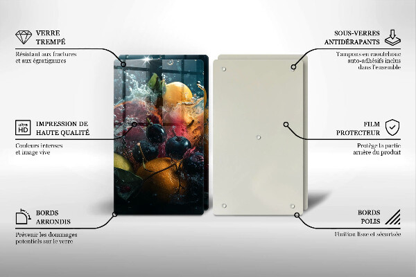 Zaščitna plošča za štedilnik Sadje v vodi