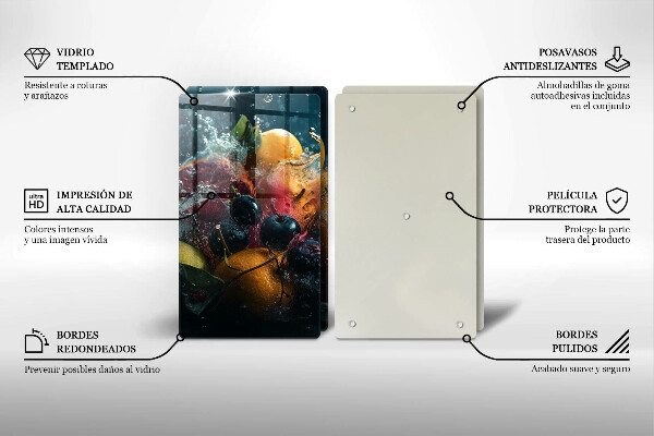 Zaščitna plošča za štedilnik Sadje v vodi