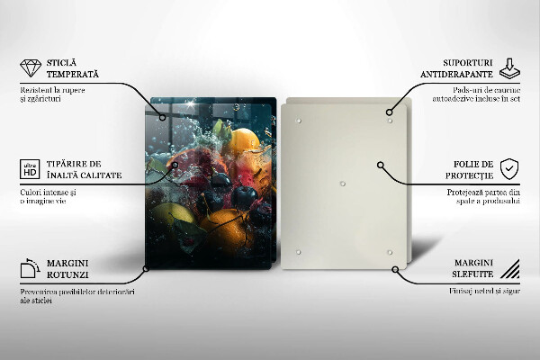 Zaščitna plošča za štedilnik Sadje v vodi