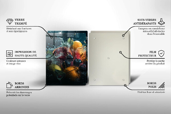 Zaščitna plošča za štedilnik Sadje v vodi