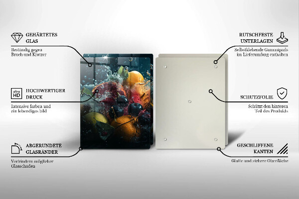 Zaščitna plošča za štedilnik Sadje v vodi