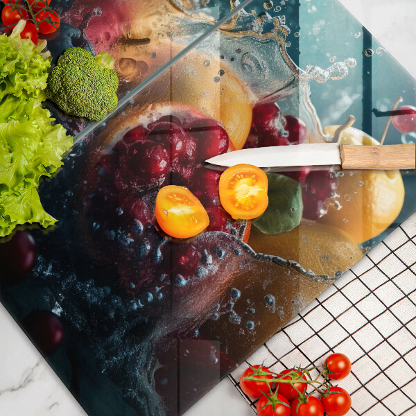 Zaščitna plošča za štedilnik Sadje v vodi