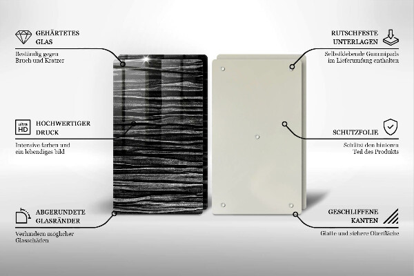 Zaščitna plošča za štedilnik Črna abstrakcija