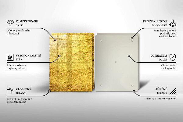 Zaščitna plošča za štedilnik Rumena abstrakcija