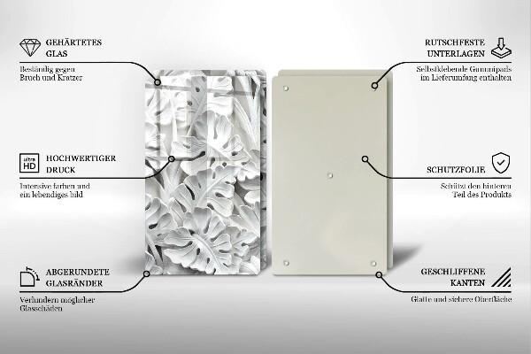 Zaščitna plošča za štedilnik Bele rože