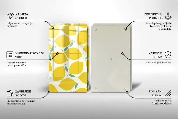 Zaščitna plošča za štedilnik Risanke limone