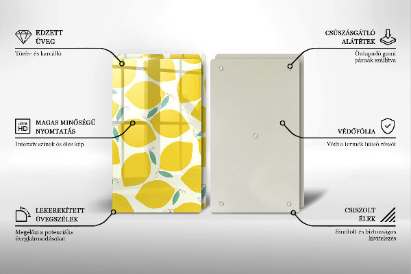 Zaščitna plošča za štedilnik Risanke limone