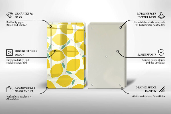 Zaščitna plošča za štedilnik Risanke limone