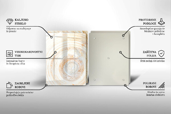 Zaščitna plošča za štedilnik Tekstura lesa