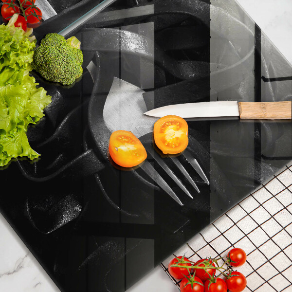 Zaščitna plošča za štedilnik Črne tagliatelle testenine