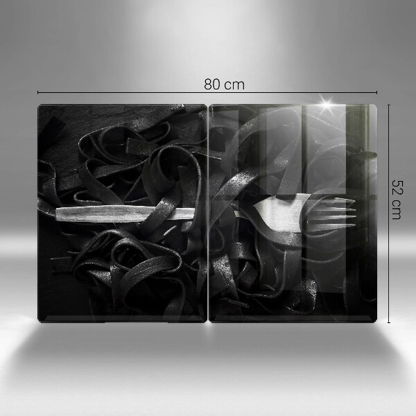 Zaščitna plošča za štedilnik Črne tagliatelle testenine