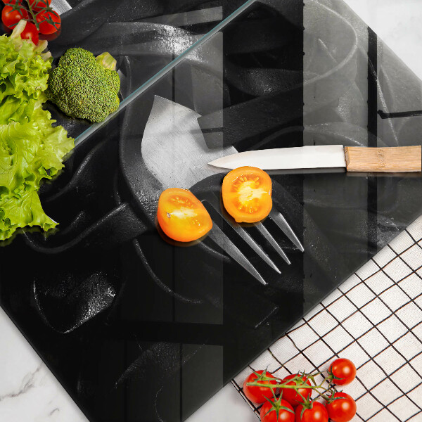 Zaščitna plošča za štedilnik Črne tagliatelle testenine