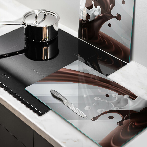 Zaščitna plošča za štedilnik Mleko in čokolada