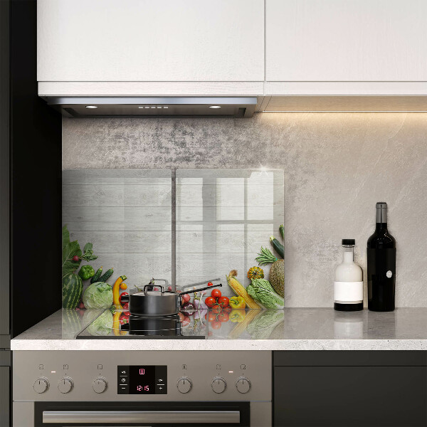 Zaščitna plošča za štedilnik Zelenjava na deskah