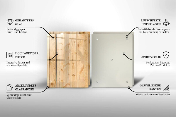 Zaščitna plošča za štedilnik Občutljive lesene deske