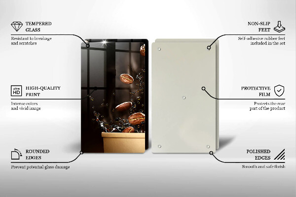 Zaščitna plošča za štedilnik Vroča kavna zrna