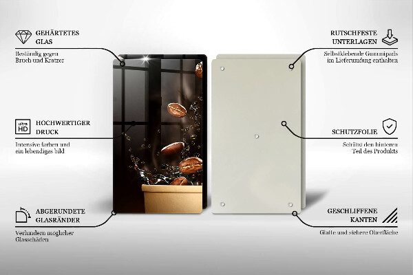 Zaščitna plošča za štedilnik Vroča kavna zrna