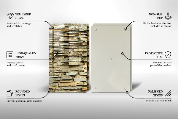Zaščitna plošča za štedilnik Dekorativni kamni