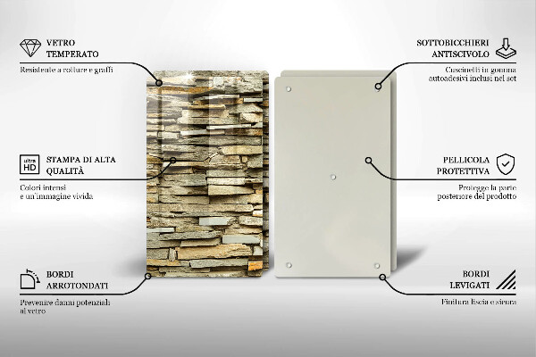 Zaščitna plošča za štedilnik Dekorativni kamni