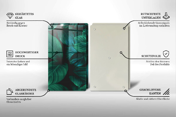 Zaščitna plošča za štedilnik Listi džungle