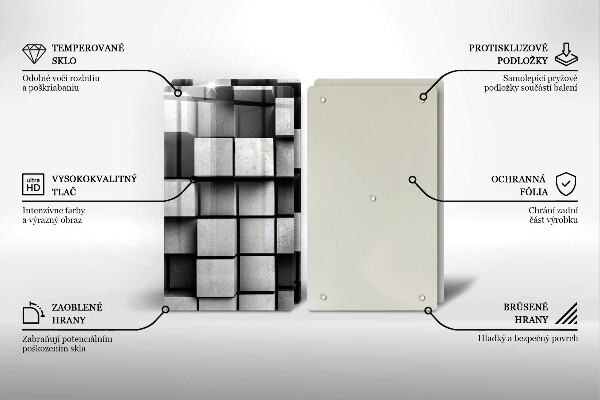 Stenska zaščitna plošča za štedilnik Abstraktni 3D kvadrati