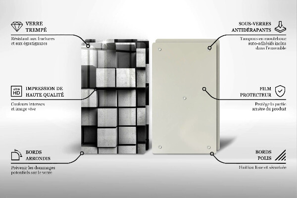 Stenska zaščitna plošča za štedilnik Abstraktni 3D kvadrati