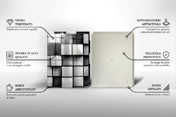 Stenska zaščitna plošča za štedilnik Abstraktni 3D kvadrati