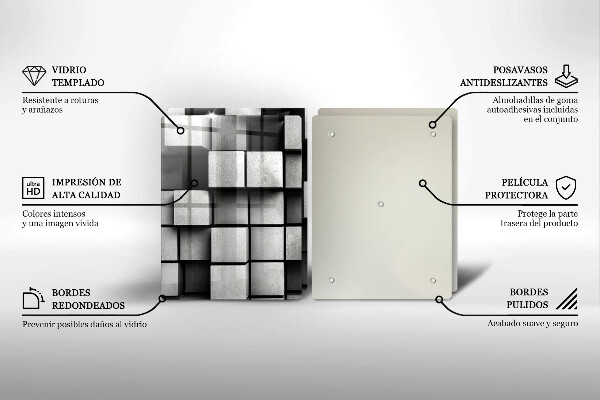 Stenska zaščitna plošča za štedilnik Abstraktni 3D kvadrati