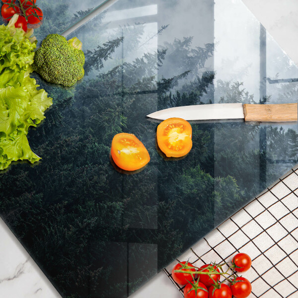 Zaščitna plošča za štedilnik Gozdno drevje in megla