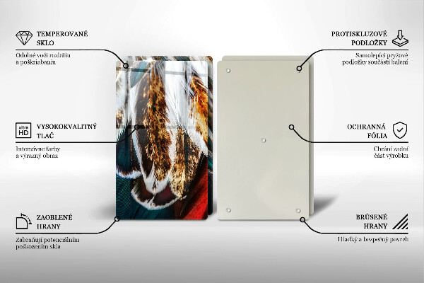 Zaščitna plošča za štedilnik Boho ptičje perje