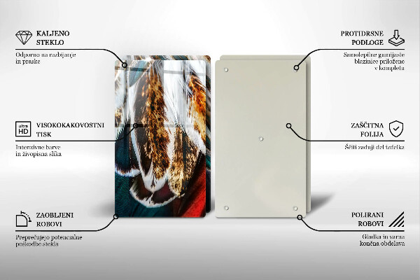 Zaščitna plošča za štedilnik Boho ptičje perje