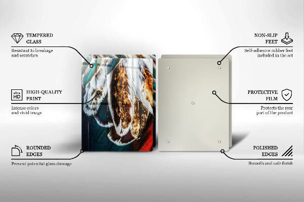 Zaščitna plošča za štedilnik Boho ptičje perje