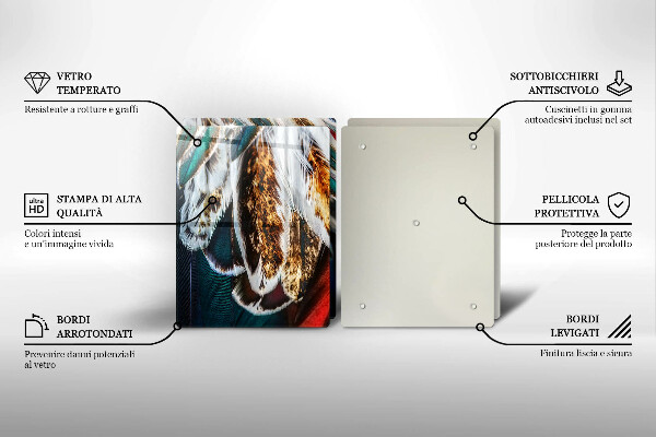 Zaščitna plošča za štedilnik Boho ptičje perje