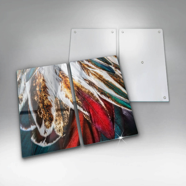 Zaščitna plošča za štedilnik Boho ptičje perje