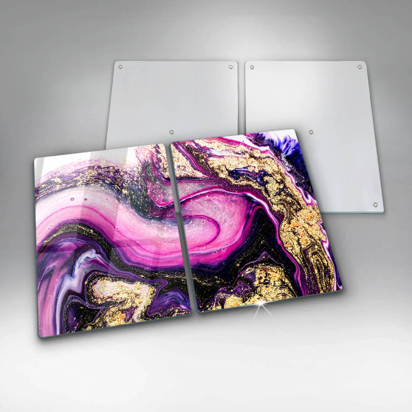 Zaščitna plošča za štedilnik Zlata abstraktna oblika