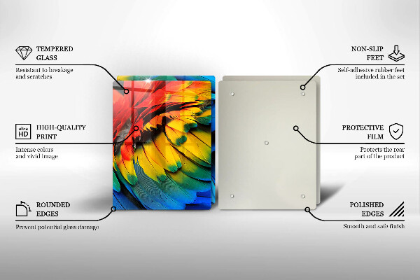 Zaščitna plošča za štedilnik Pisano perje papige