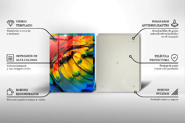 Zaščitna plošča za štedilnik Pisano perje papige